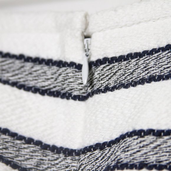 CALVIN KLEIN STRIPED PENCIL SKIRT WHITE AND NAVY - Picture 6 of 11
